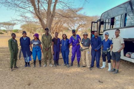 Veterinary doctors from Christ is the Answer Ministires (CITAM), pose for a photo during a mission in Olturot.