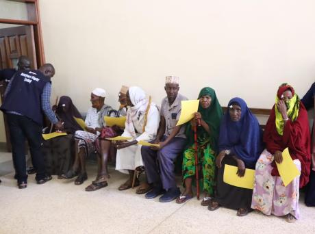 Patients waiting for surgery and post operation/surgery review at the waiting bay.