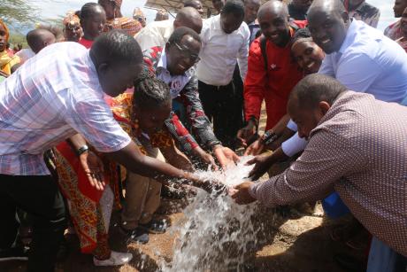 Smiling faces at the new borehole site ~Photo Credit: Rogers Wambua, CITAM
